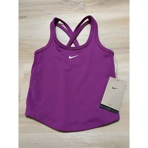 NWT Nike Girls' Size XS Dri Fit Swoosh Tank Purple Training Form Fitting